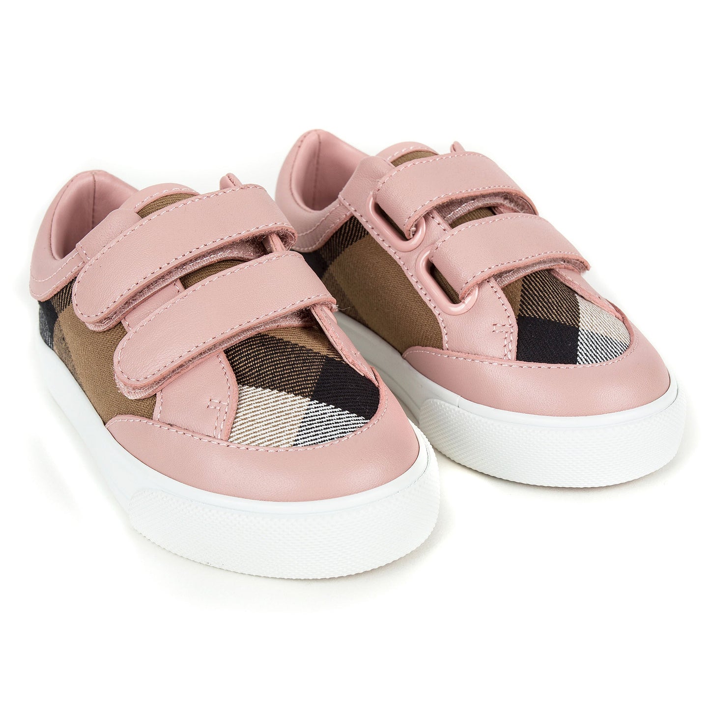Baby Girls Pink & Beige Check 'Mini Heacham' Trainers