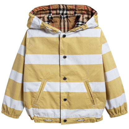 Baby Boys Larch Yellow & White Cotton Jacket