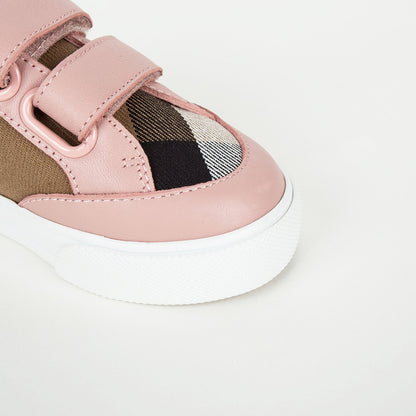 Baby Girls Pink & Beige Check 'Mini Heacham' Trainers