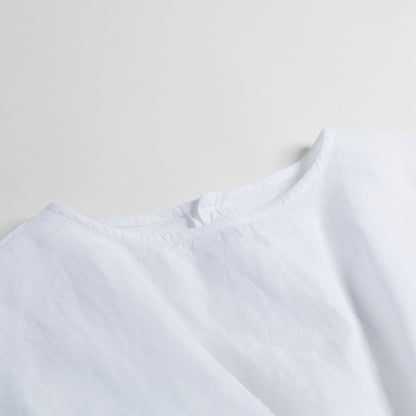 女童白色亚麻连衣裙