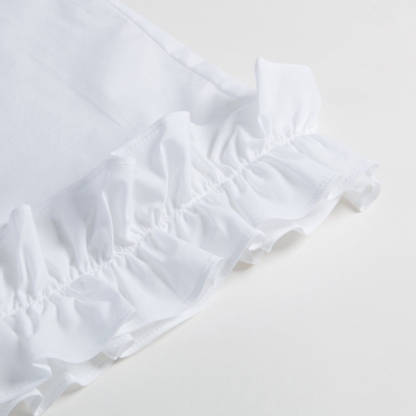 Girls White Lace Cotton T-shirt