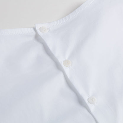 Girls White Lace Cotton T-shirt