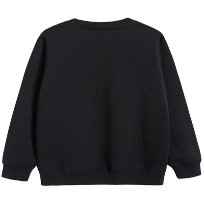 Boys Black With Tiger Logo Cotton Sweatshirt