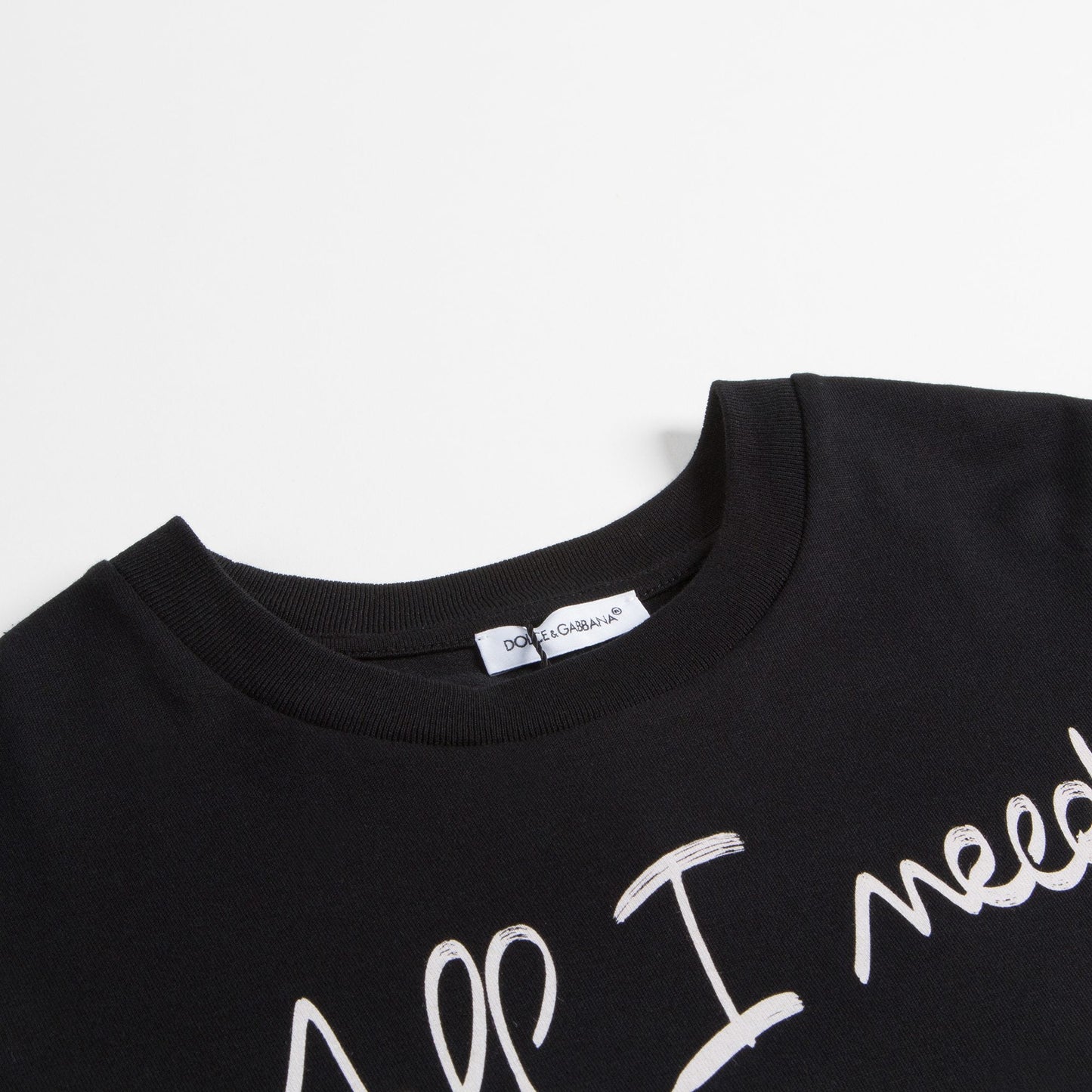 Girls Black Logo & Heart Top