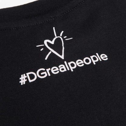 Girls Black Logo & Heart Top
