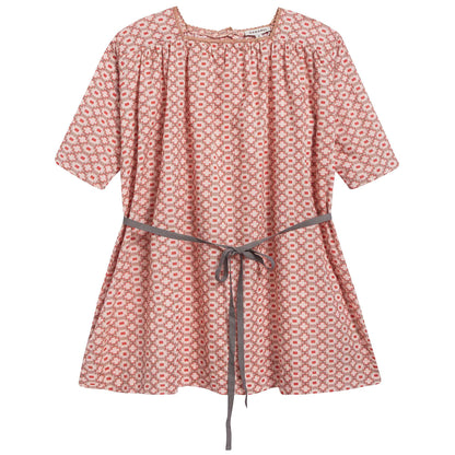 Girls Kaleido Red Cotton Woven Dress