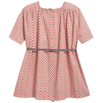 Girls Kaleido Red Cotton Woven Dress