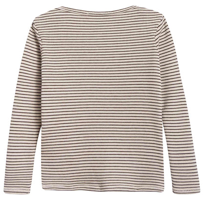 Baby Sand & Chocolate Stripe Cotton Jersey T-shirt