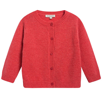 Baby Girls Red Rose Cashmere Knitwear Cardigan