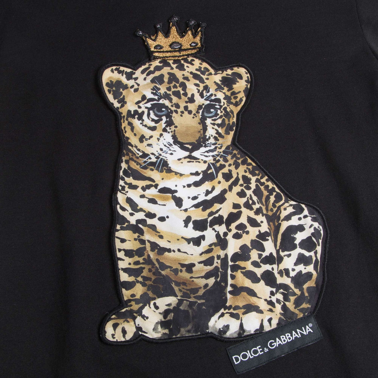 Boys Black Tiger Cotton T-shirt