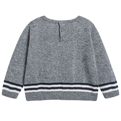 Baby Boys Charcoal Cotton Knitwear Jumper