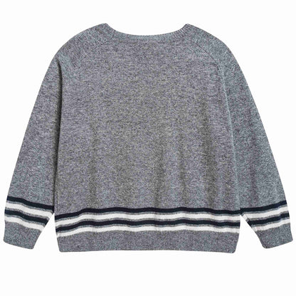 Boys Charcoal Cotton Knitwear Jumper