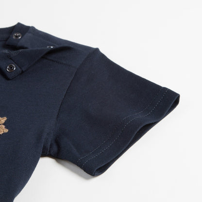 Baby Boys Navy Blue Cotton T-shirt