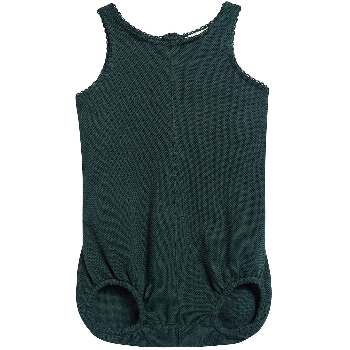 Baby Forest Green Cotton Jersey Romper