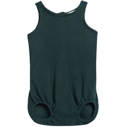 Baby Forest Green Cotton Jersey Romper