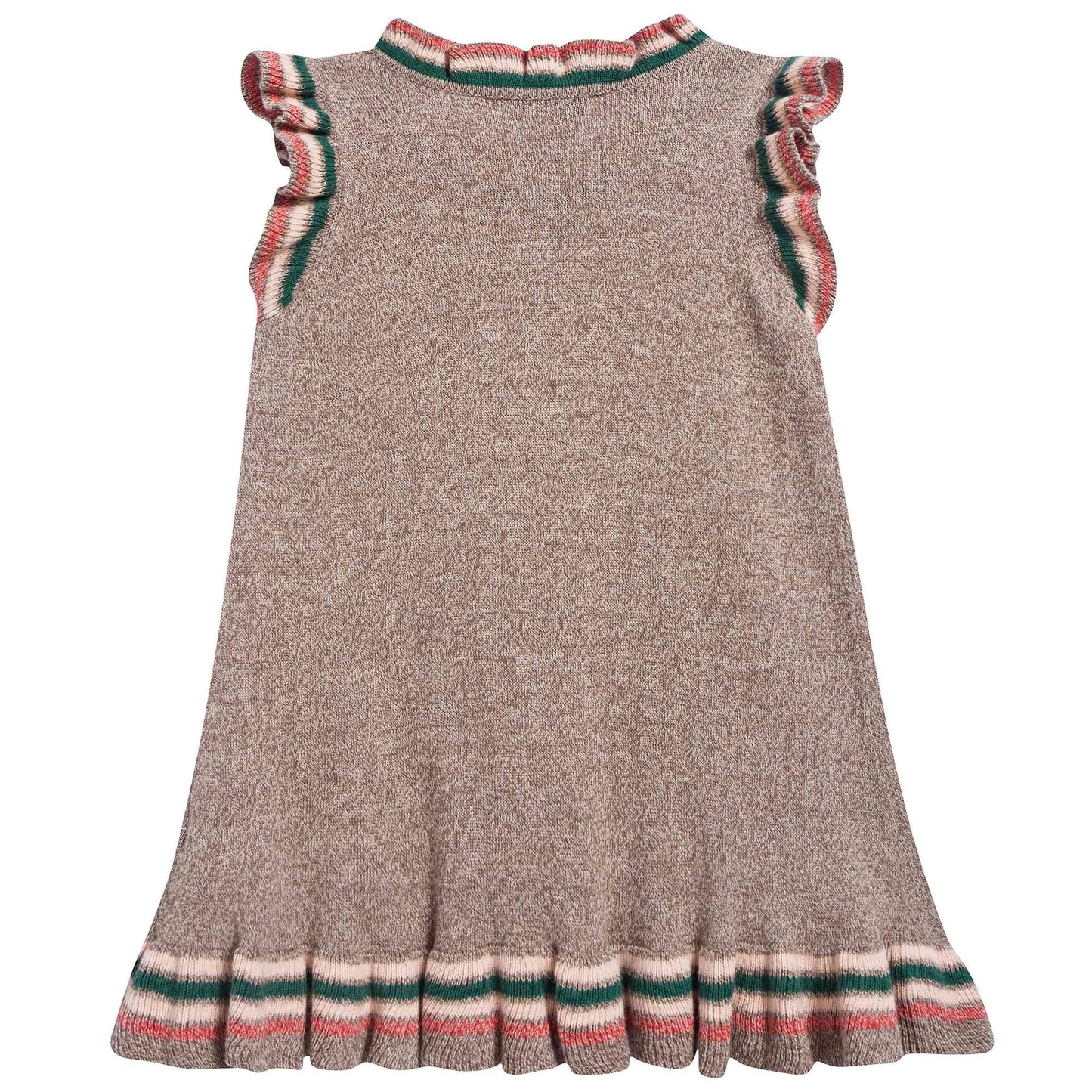 Girls Mocha Cotton Knitwear Dress