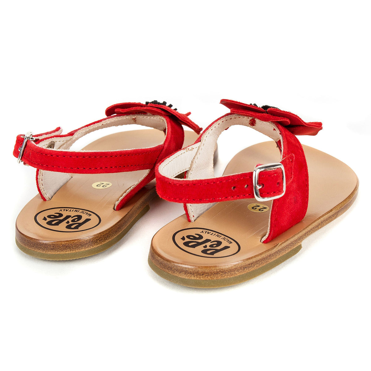 Girls Red Flower Sandals