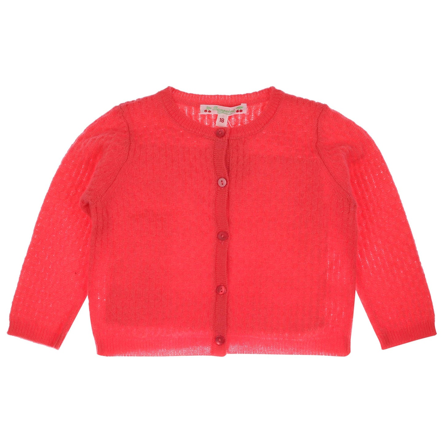 Baby Girls Fuchsia Wool Hollow Cardigan