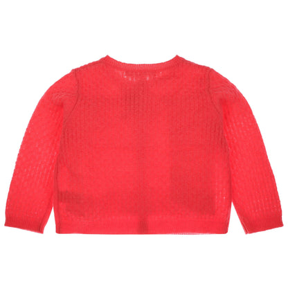 Baby Girls Fuchsia Wool Hollow Cardigan