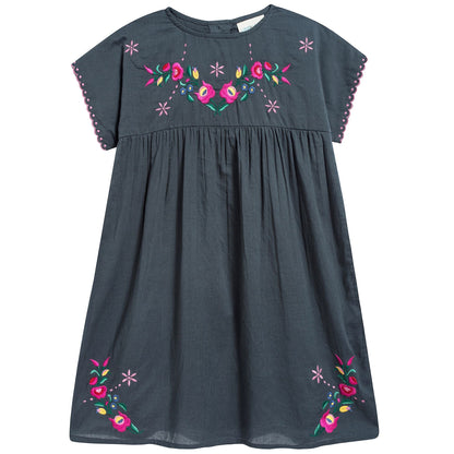 Girls Carbon Printed Cotton Dress