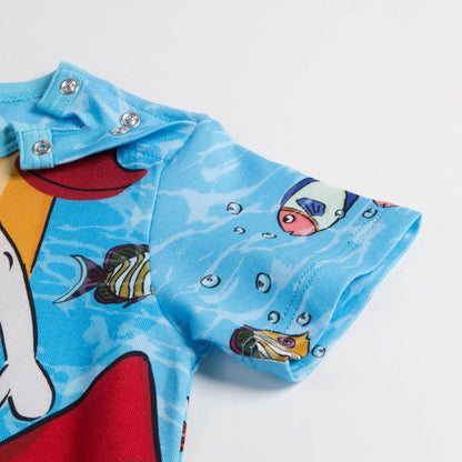 Baby Boys Sky Blue Swimming Pool Babysuit