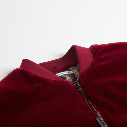 Girls  Red   Velvet  Liner  Pilot   Jacket