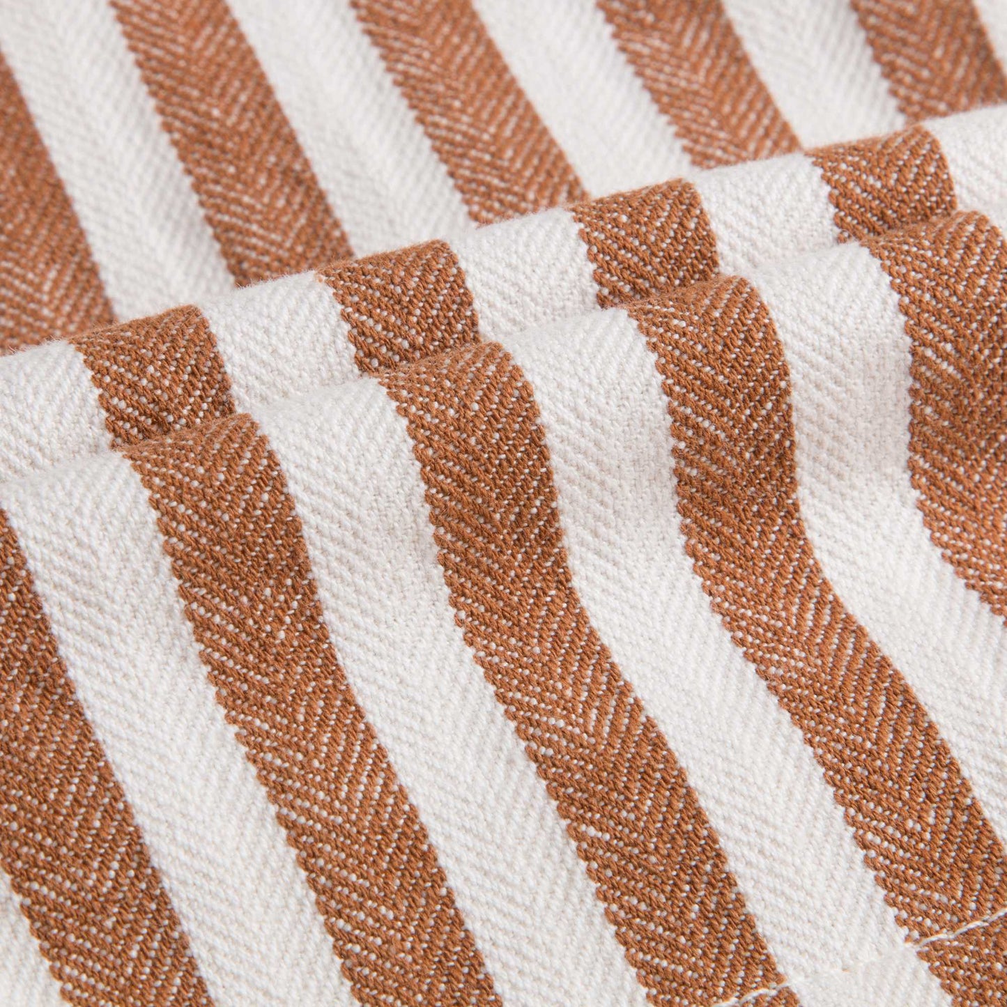 Girls Rust Orange Striped Cotton Coat