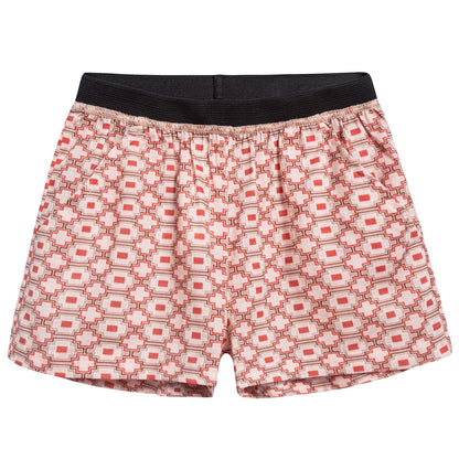 Baby Girls Kaleido Red Woven Shorts