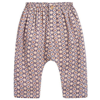 Baby Kaleido Blue Woven Trousers