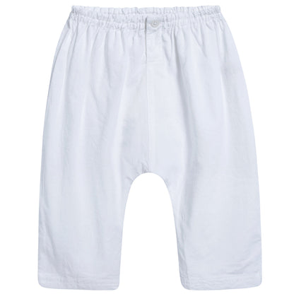 Baby White Cotton Woven Trousers