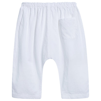 Baby White Cotton Woven Trousers