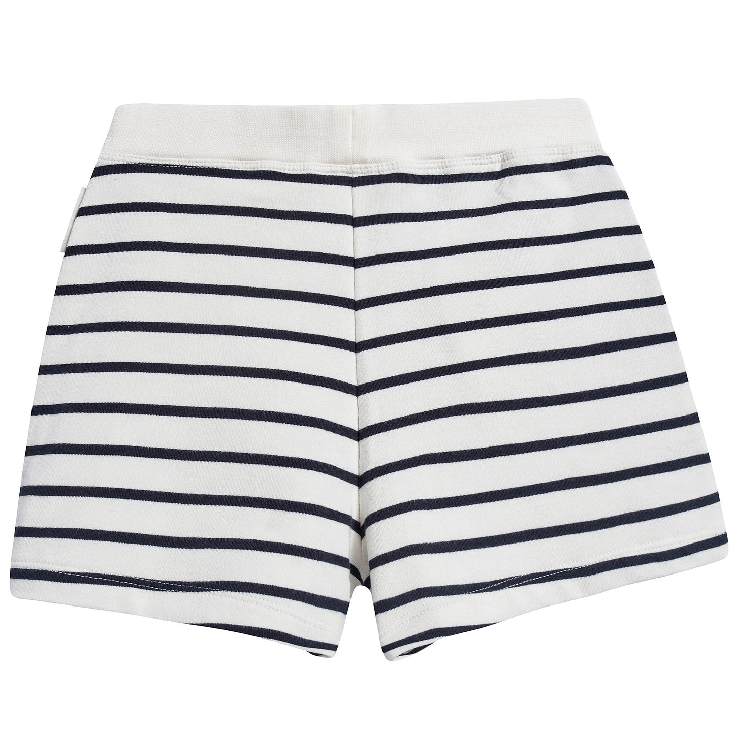 Girls Off White & Navy Small Stripes Shorts