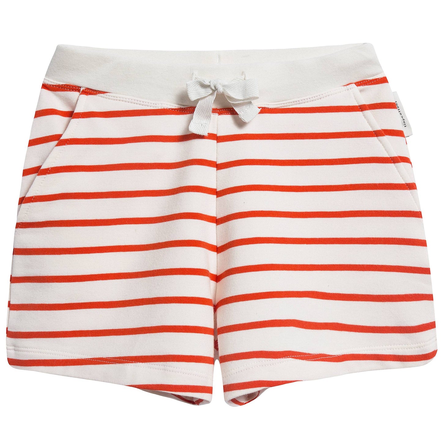 Girls Off White & Carmine Small Stripes Shorts
