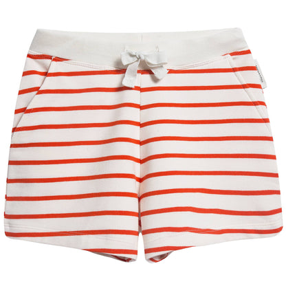 Girls Off White & Carmine Small Stripes Shorts