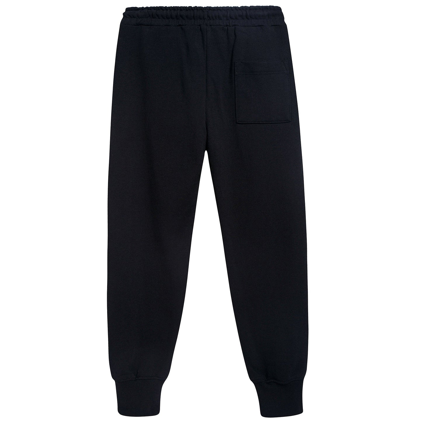 Boys Black Logo Cotton Trousers
