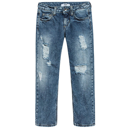 Boys Denim Blue Cotton Jeans