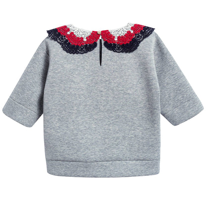 Girls Grey Neoprene Sweatshirt