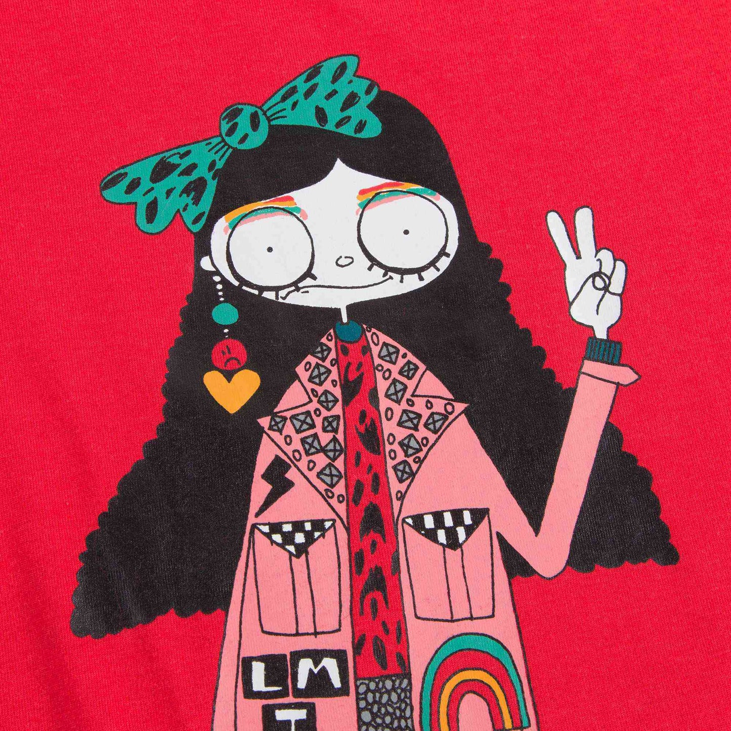 Girls Red 'Miss Marc' T-shirt