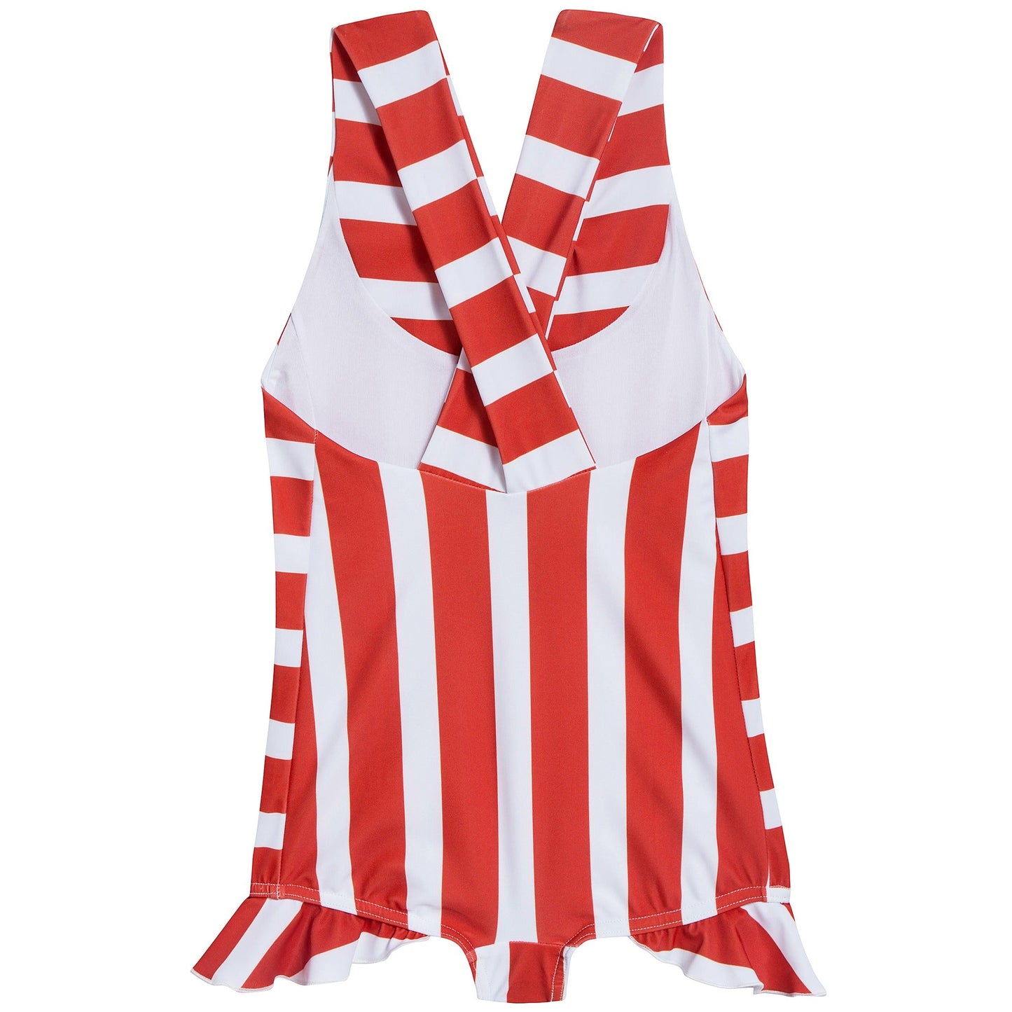 Girls Red Stripes Swimsuit