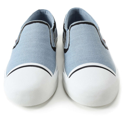 Boys Light Blue Cotton Trainers