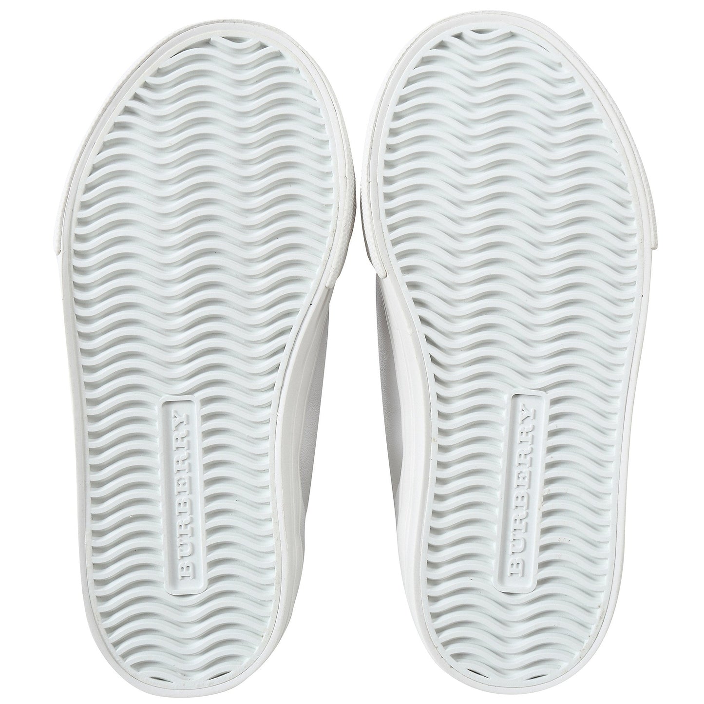 Baby Optic White Calf Grain Leather Trainers