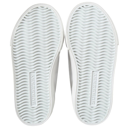 Baby Optic White Calf Grain Leather Trainers