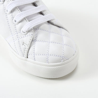 Baby Optic White Calf Grain Leather Trainers