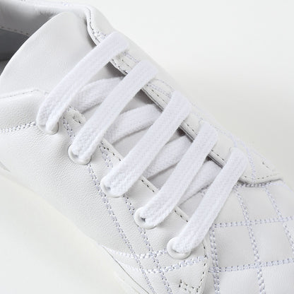 Baby Optic White Calf Grain Leather Trainers