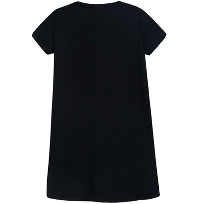 Girls Black Cotton Dress