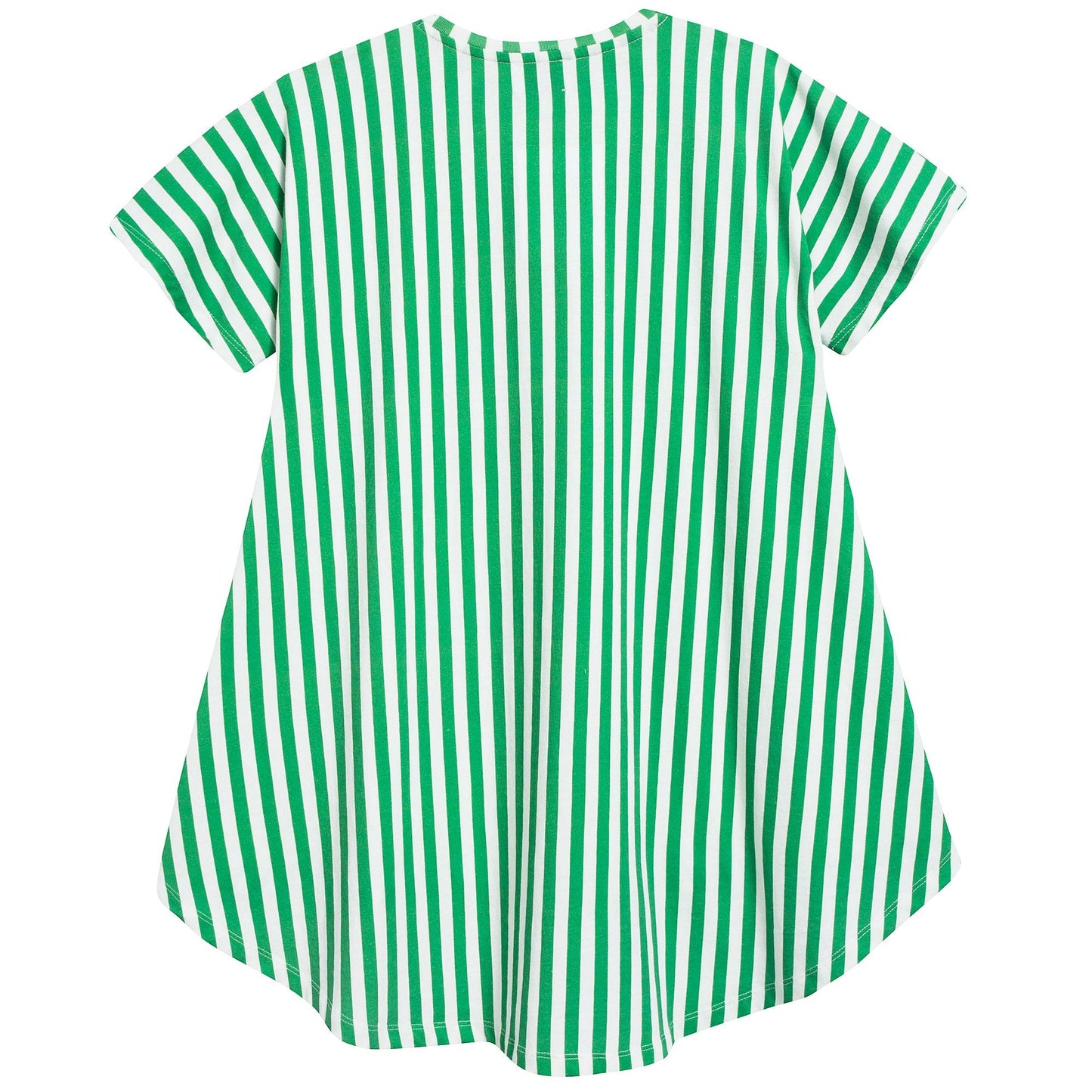Girls Green Stripes Cotton Dress