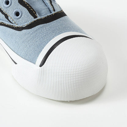 Baby Boys Light Blue Cotton Trainers
