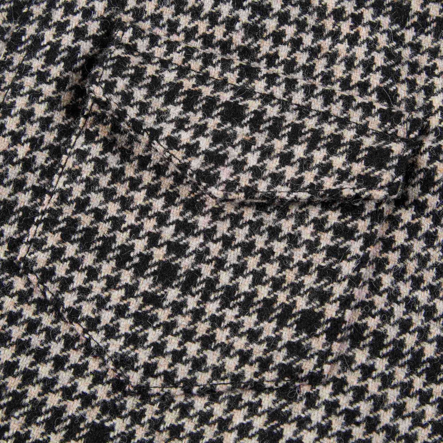 Girls Black Check Wool Trousers
