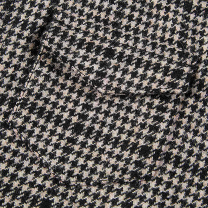 Girls Black Check Wool Trousers