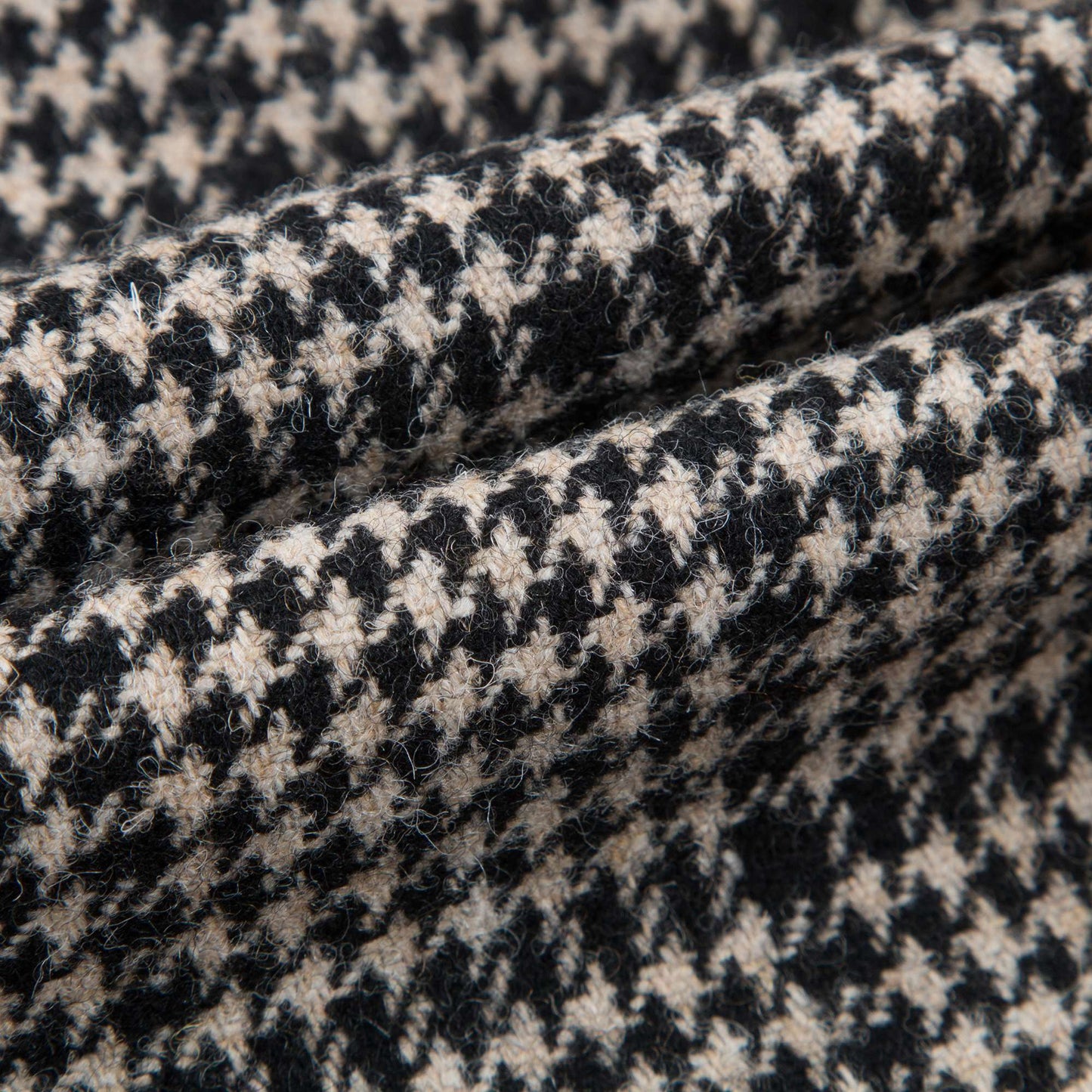 Girls Black Check Wool Trousers